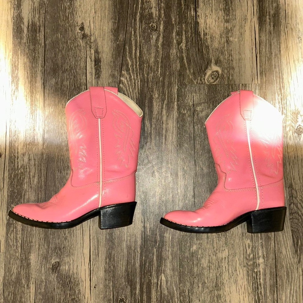 Old West Pink Western Cowboy Boots
